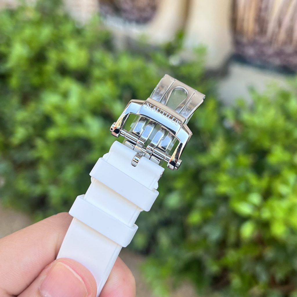 Patek Philippe Nautilus 5711 Blue Replica Watches White Rubber Strap 40mm (1)