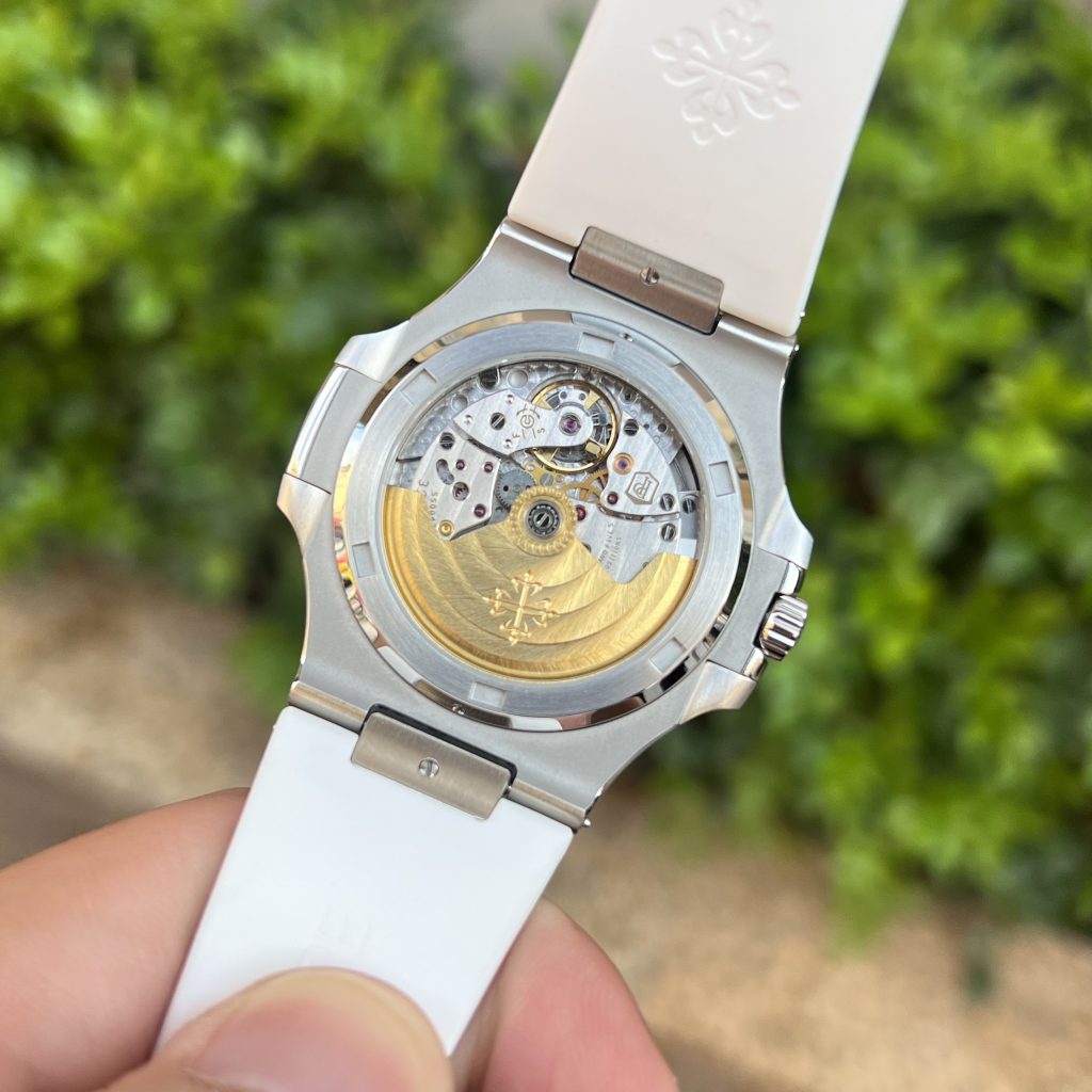 Patek Philippe Nautilus 5711 Blue Replica Watches White Rubber Strap 40mm (1)