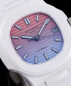 Patek Philippe Nautilus 5711 Tiffany AET Ceramic White Replica Watch 40mm (7)