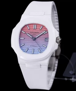 Patek Philippe Nautilus 5711 Tiffany AET Ceramic White Replica Watch 40mm (7)