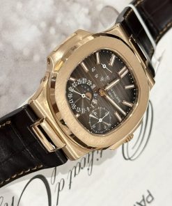 Patek Philippe Nautilus 57121R-001 18K Solid Gold Watch Leather Strap