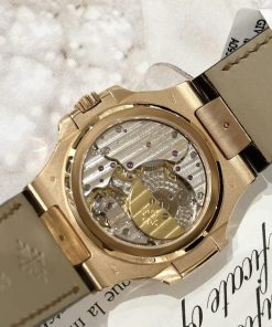 Patek Philippe Nautilus 57121R-001 18K Solid Gold Watch Leather Strap