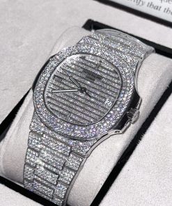 Patek Philippe Nautilus 5719 Custom Full Moissanite Diamonds 40mm (1)