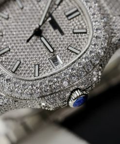 Patek Philippe Nautilus 5719 Full Diamonds Swarovski Best Replica 40mm (8)