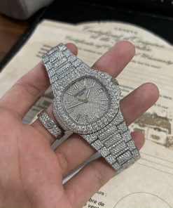 Patek Philippe Nautilus 5719 Iced Out Moissanite Best Replica Watch 40mm