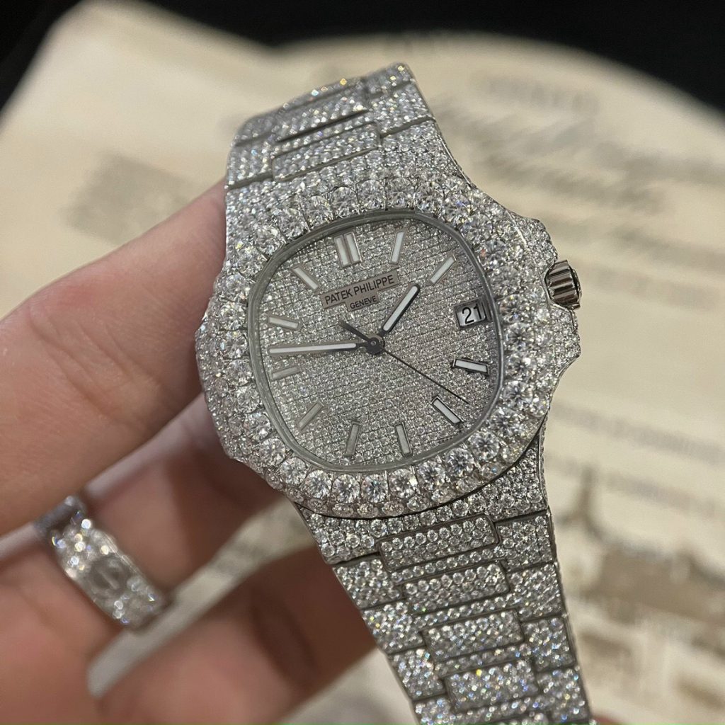 Patek Philippe Nautilus 5719 Iced Out Moissanite Best Replica Watch 40mm