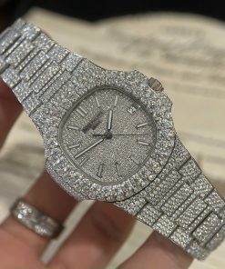 Patek Philippe Nautilus 5719 Iced Out Moissanite Best Replica Watch 40mm (8)