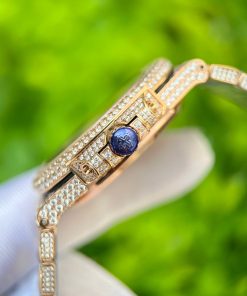 Patek Philippe Nautilus 5719 Replica Watches Full Diamonds Rose 40mm (10)