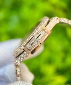 Patek Philippe Nautilus 5719 Replica Watches Full Diamonds Rose 40mm (10)