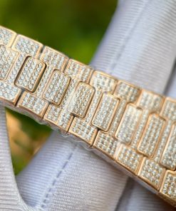 Patek Philippe Nautilus 5719 Replica Watches Full Diamonds Rose 40mm (10)