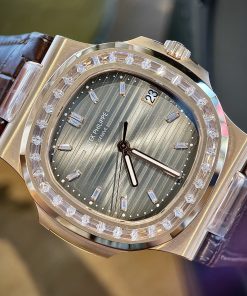 Patek Philippe Nautilus 5723 Replica Watches Brown Leather Stap PPF Factory 40mm (1)