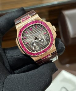 Patek Philippe Nautilus 5724 18K Gold Wrapped Custom Red Ruby 40mm (1)