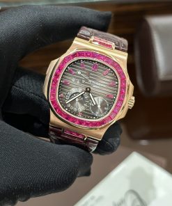 Patek Philippe Nautilus 5724 18K Gold Wrapped Custom Red Ruby 40mm (1)