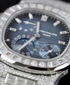 Patek Philippe Nautilus 5724 Replica Watch Custom Moissanite Diamonds Baguette PPF 40mm (2)