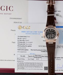 Patek Philippe Nautilus 5724R 18K Gold Wrapped Brown Leather Watch 40mm (2)