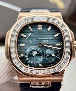 Patek Philippe Nautilus 5724R Gold Wrapped Custom Moissanite Baguette ZF 40mm (1)