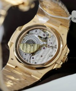Patek Philippe Nautilus 5724R Replica Watch Gold Wrapped + Moissanite Diamonds PPF Factory 40mm (14)