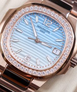 Patek Philippe Nautilus 7010R Bezel Diamonds Replica Watch 32mm (1)