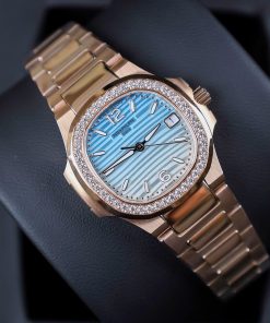 Patek Philippe Nautilus 7010R Bezel Diamonds Replica Watch 32mm (1)