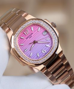 Patek Philippe Nautilus 7010R Pink Dial Best Replica Watch 32mm (2)