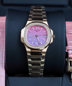Patek Philippe Nautilus 7010R Pink Dial Best Replica Watch 32mm (2)