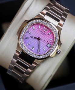Patek Philippe Nautilus 7010R Pink Dial Best Replica Watch 32mm (2)