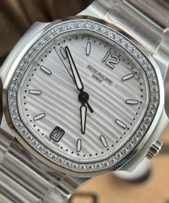 Patek Philippe Nautilus 7118 Replica Watches Diamonds White Dial 3K (1)