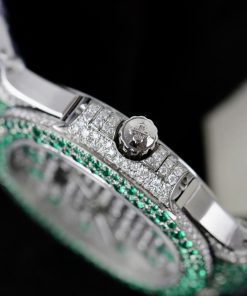 Patek Philippe Nautilus Ladies 7118 Best Replica Watch Custom Moissanite Diamonds 35 (2)