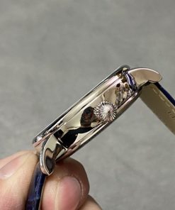 Patek Philippe Tourbillon Replica Watch Blue Dial Leather Strap 44mm