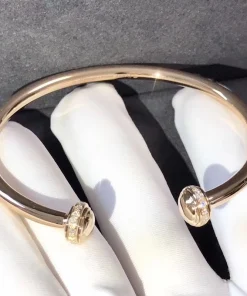 Piaget Possession Open Bangle Bracelet Custom Diamond 18K Rose Gold (2)