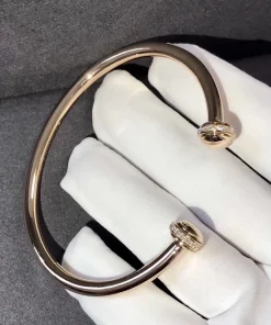 Piaget Possession Open Bangle Bracelet Custom Diamond 18K Rose Gold (2)