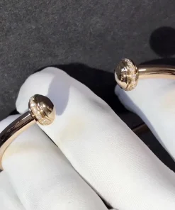 Piaget Possession Open Bangle Bracelet Custom Diamond 18K Rose Gold (2)