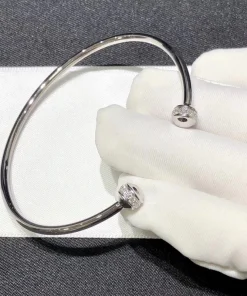 Piaget Possession Open Bangle Bracelet Diamond 18K White Gold Custom (2)