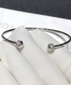 Piaget Possession Open Bangle Bracelet Diamond 18K White Gold Custom (2)