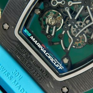 Richard Mille RM055 Carbon NTPT Replica 1 1 Blue Rubber Strap ZF Factory 49.9×42 (1)