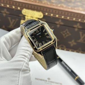 Cartier Santos Dumont Yellow Gold Black Dial Super Clone Watches AF Factory 43.5mm x 31 (1)