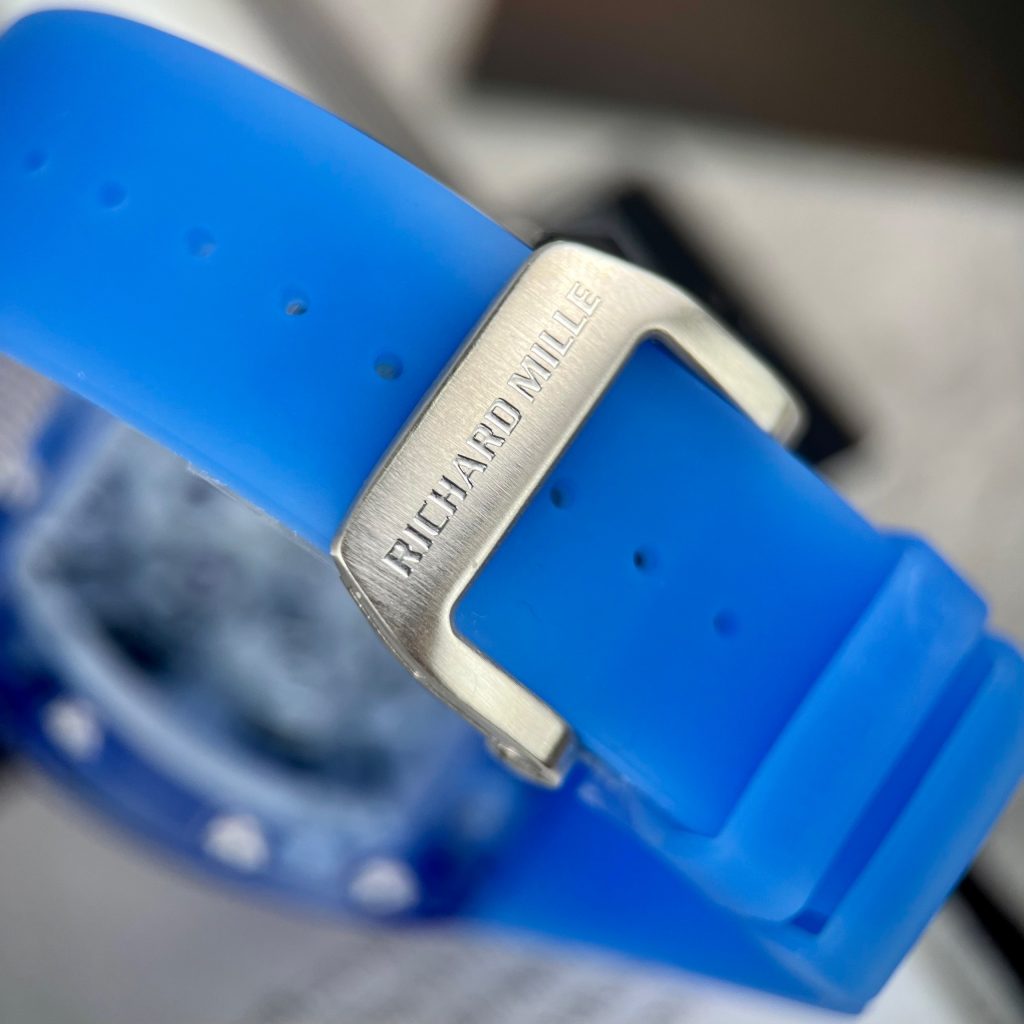 Richard Mille Blue Sapphire RM12-01 Transparent Dial Replica Watches 44mm (10)