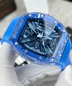 Richard Mille Blue Sapphire RM12-01 Transparent Dial Replica Watches 44mm (10)