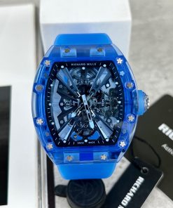 Richard Mille Blue Sapphire RM12-01 Transparent Dial Replica Watches 44mm (10)