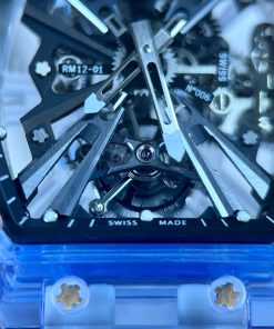 Richard Mille Blue Sapphire RM12-01 Transparent Dial Replica Watches 44mm (10)