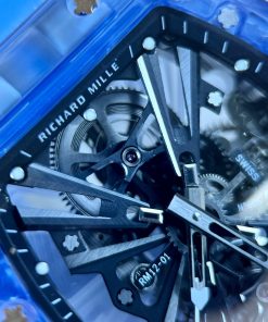 Richard Mille Blue Sapphire RM12-01 Transparent Dial Replica Watches 44mm (10)