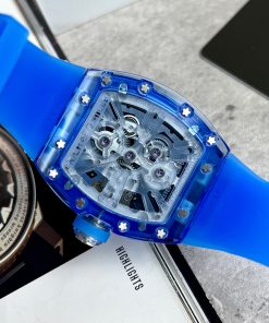 Richard Mille Blue Sapphire RM12-01 Transparent Dial Replica Watches 44mm (10)
