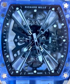 Richard Mille Blue Sapphire RM12-01 Transparent Dial Replica Watches 44mm (10)