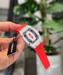 Richard Mille RM007 Diamonds Red Color Replica Watch Women 36mm