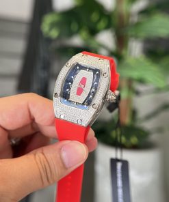 Richard Mille RM007 Diamonds Red Color Replica Watch Women 36mm