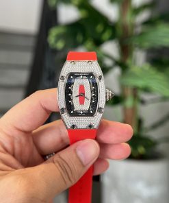 Richard Mille RM007 Diamonds Red Color Replica Watch Women 36mm