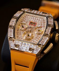 Richard Mille RM011 Replica 11 Watch Orange Rubber Strap 44mm (2)