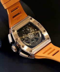 Richard Mille RM011 Replica 11 Watch Orange Rubber Strap 44mm (2)