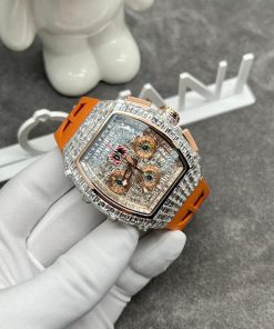 Richard Mille RM011 Rose Gold 18K and CVD Diamonds Replica Watches 44mm (1)