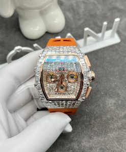 Richard Mille RM011 Rose Gold 18K and CVD Diamonds Replica Watches 44mm (1)